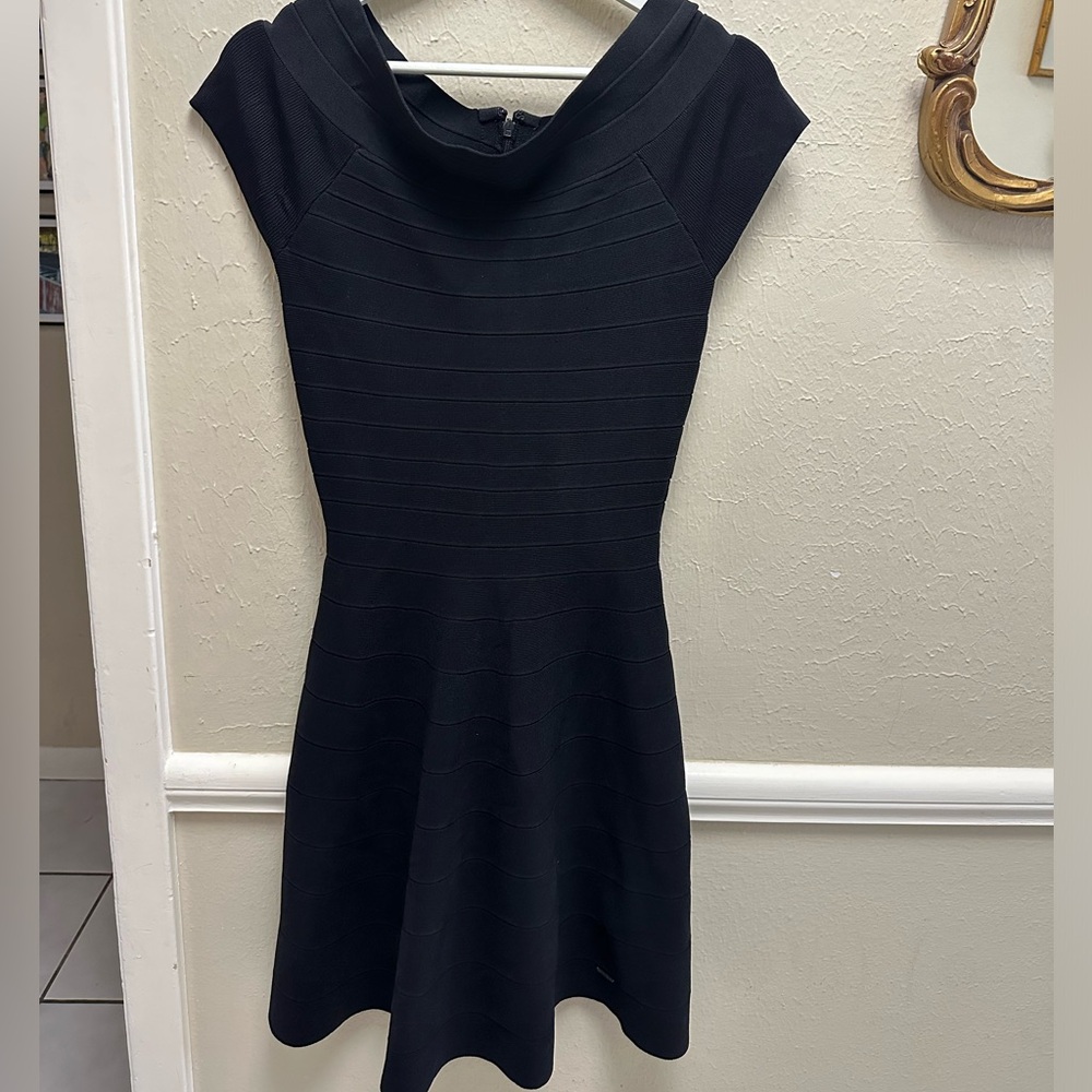 VINTAGE MISS SIXTY BLACK FIT AND FLARE DRESS